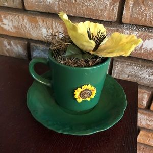 Handcrafted Teacup Decor “Yellow”